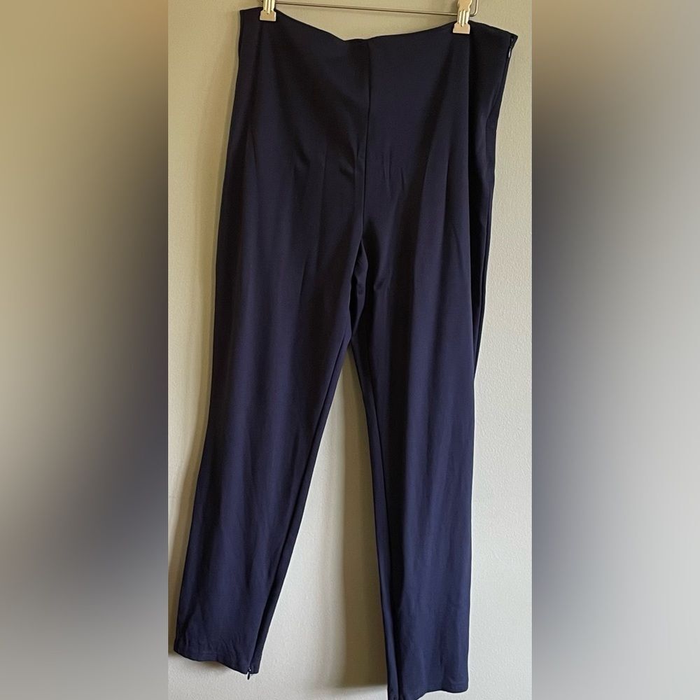 Fabletics Navy Ponte Skinny Zip Split Pant Size XXL